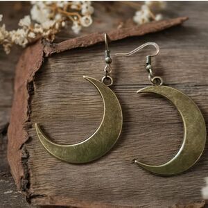 Bronze Crescent Moon Earrings